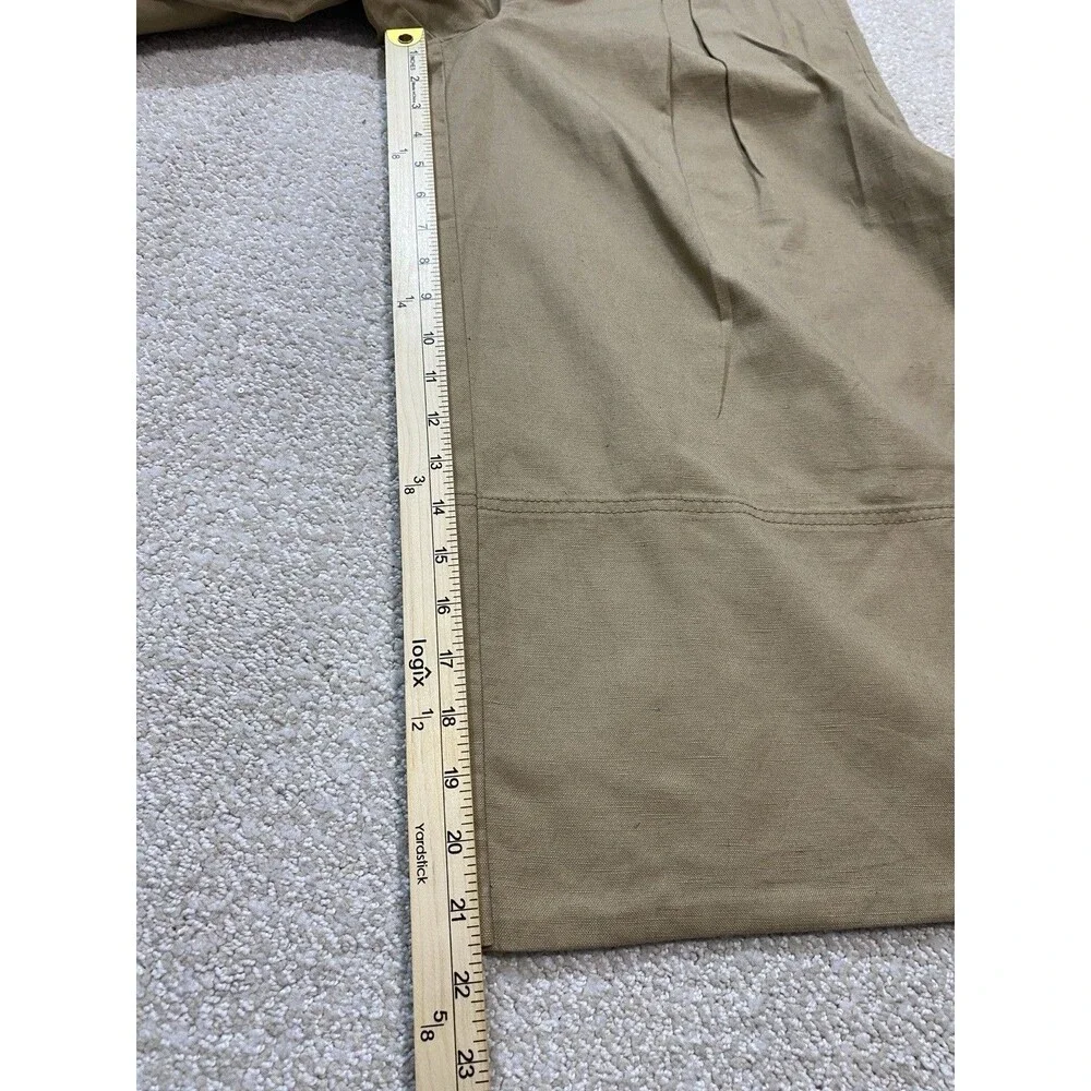 Banana Republic Explorer Culottes Pant Womens 6 Long Cargo Wide Leg Cotton Linen